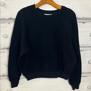 Reformation Jeans Crop Top Women's Small Black Cotton Long Sleeve Sweatshirt
